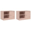 Miniatyrbilde 3 av 11: vidaXL TV-benker 2 stk rosa 67x39x44 cm stål