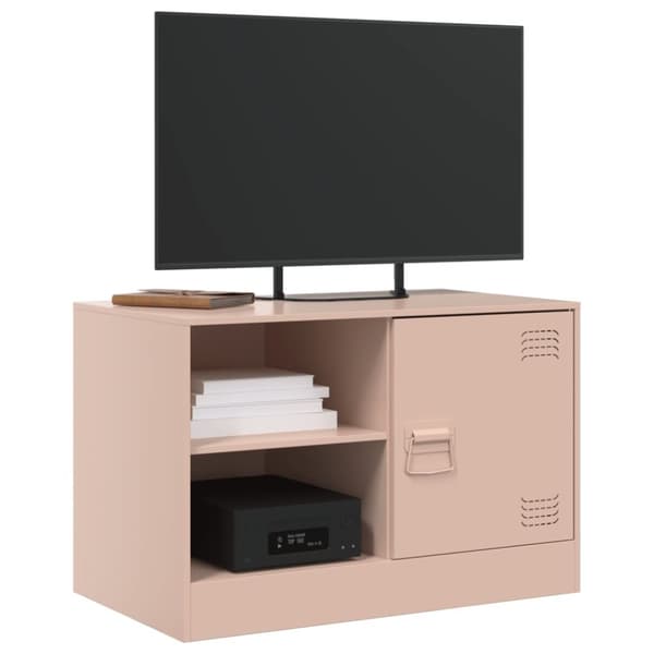 vidaXL TV-benker 2 stk rosa 67x39x44 cm stål