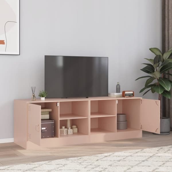 vidaXL TV-benker 2 stk rosa 67x39x44 cm stål
