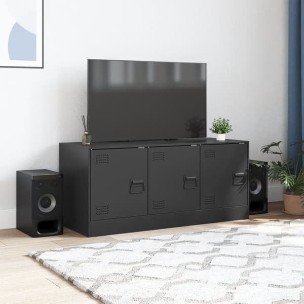 vidaXL tv-bord 99x39x44 cm stål sort