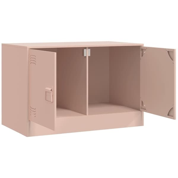 vidaXL TV-skåp 2 st rosa 67x39x44 cm stål