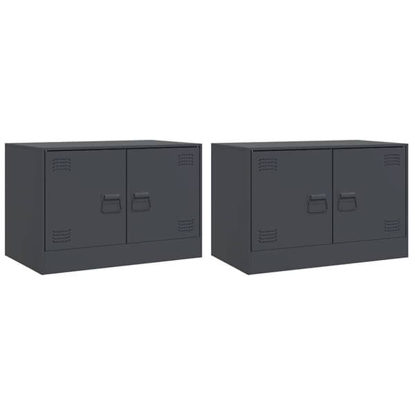 vidaXL TV-skåp 2 st antracit 67x39x44 cm stål