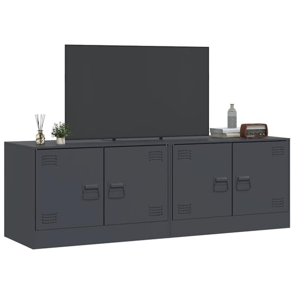 vidaXL TV-skåp 2 st antracit 67x39x44 cm stål