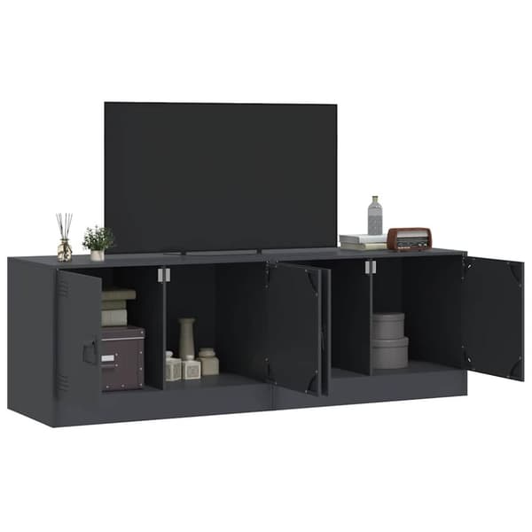 vidaXL tv-borde 2 stk. 67x39x44 cm stål antracitgrå