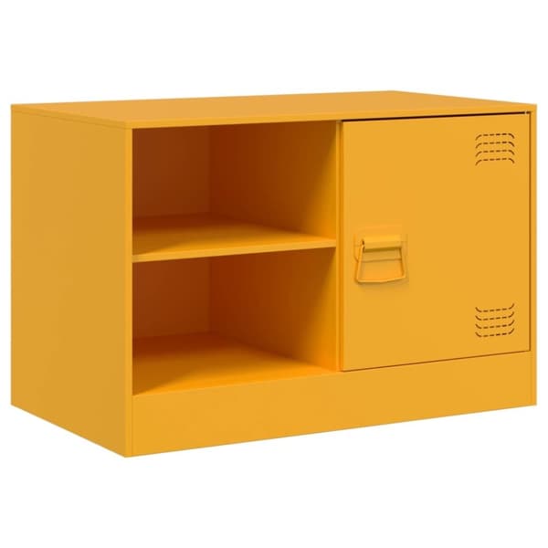 vidaXL tv-bord 67x39x44 cm stål sennepsgul