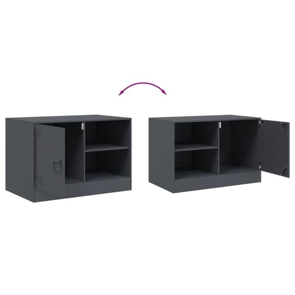 vidaXL TV-benk antrasitt 67x39x44 cm stål