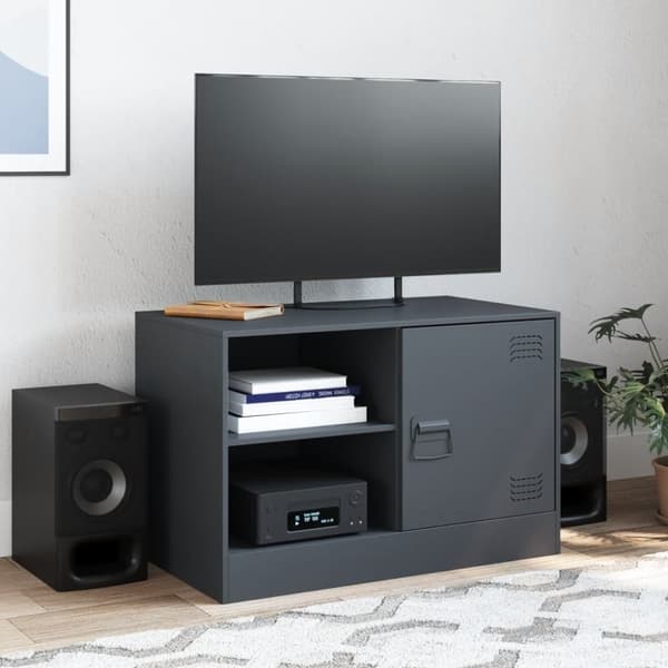 vidaXL tv-bord 67x39x44 cm stål antracitgrå