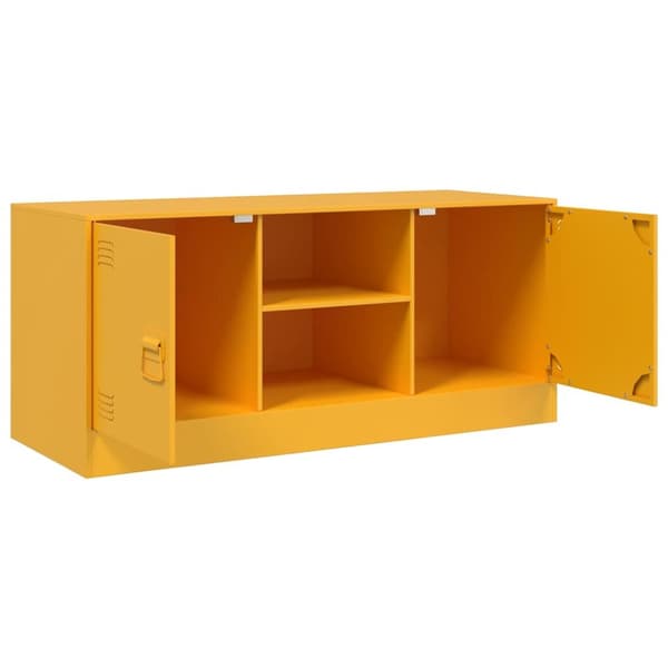 vidaXL TV-skåp senapsgul 99x39x44 cm stål
