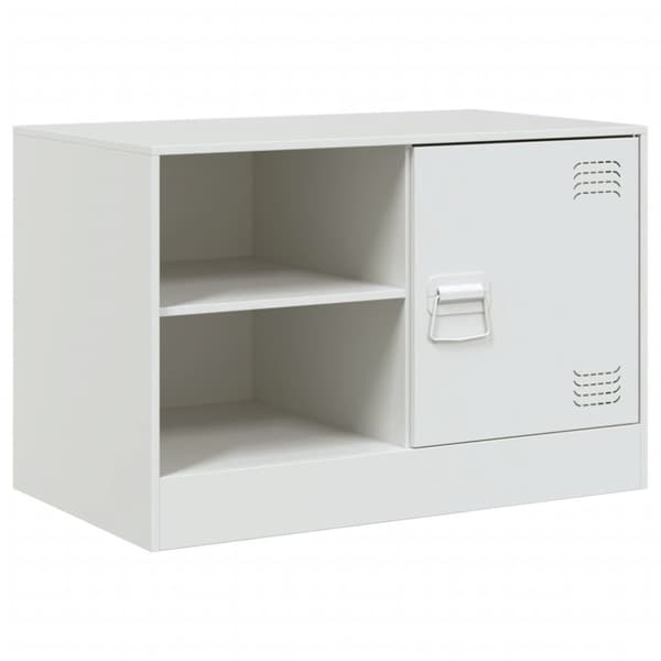 vidaXL TV-benk hvit 67x39x44 cm stål