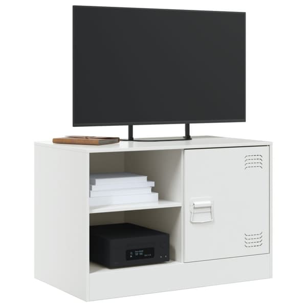vidaXL TV-benk hvit 67x39x44 cm stål