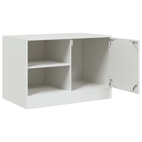 vidaXL TV-benk hvit 67x39x44 cm stål