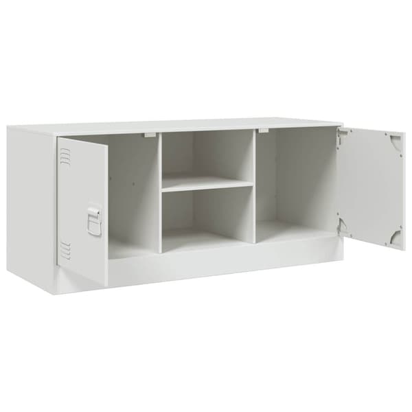 vidaXL TV-benk hvit 99x39x44 cm stål