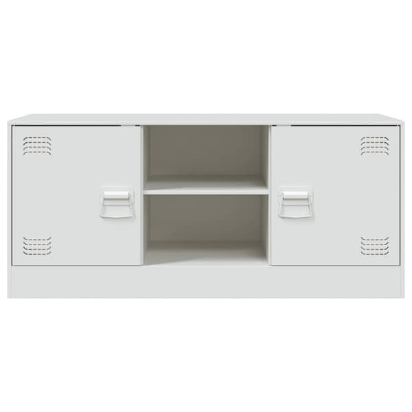 vidaXL tv-bord 99x39x44 cm stål hvid