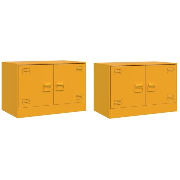 vidaXL tv-borde 2 stk. 67x39x44 cm stål sennepsgul