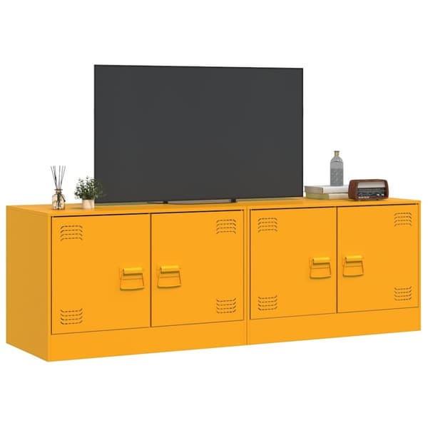 vidaXL tv-borde 2 stk. 67x39x44 cm stål sennepsgul