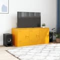 Miniatyrbilde 4 av 11: vidaXL TV-benk sennepsgul 99x39x44 cm stål