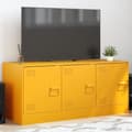 Miniatyrbilde 2 av 11: vidaXL TV-benk sennepsgul 99x39x44 cm stål