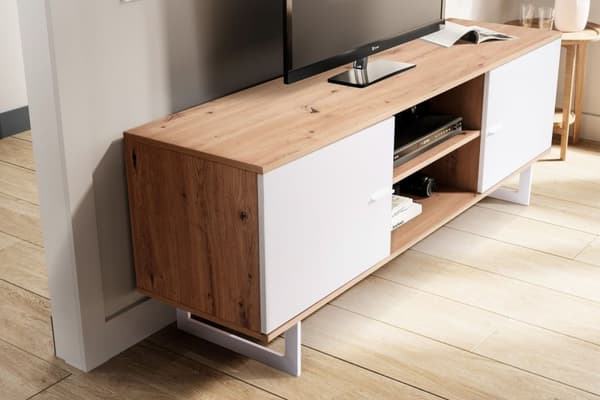 Rootz Lowboard 150 cm TV-kaappi - Viihdeyksikkö - Mediakonsoli - Moderni muotoilu - Tilava säilytystila - Kontrastivärit - 150 cm x 55 cm x 40 cm