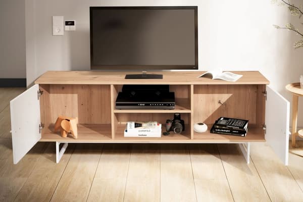 Rootz Lowboard 150 cm TV-kaappi - Viihdeyksikkö - Mediakonsoli - Moderni muotoilu - Tilava säilytystila - Kontrastivärit - 150 cm x 55 cm x 40 cm