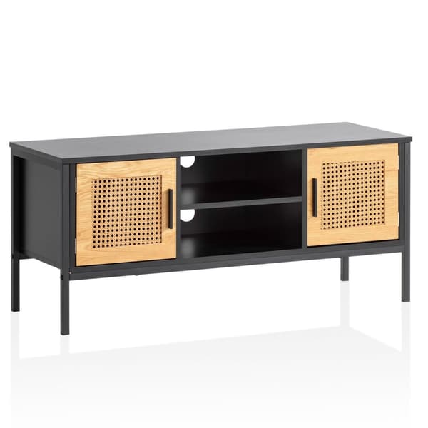 Rootz Lowboard TV-skåp - 110 cm TV-ställ - Mediakonsol - Wiener flätdesign - Rymlig förvaring - Kabelhantering - Hållbar konstruktion - 110 cm x 40 cm