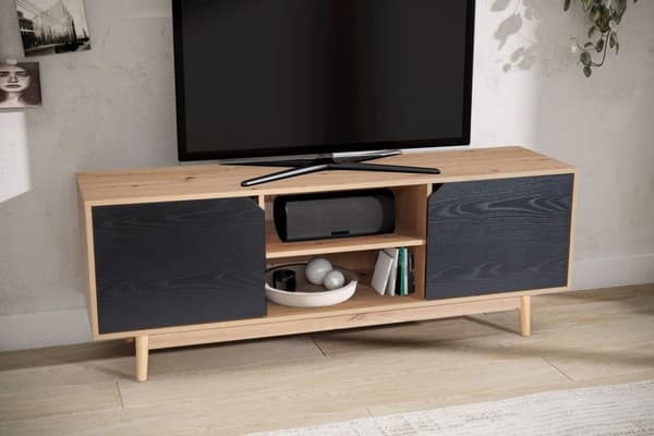 Rootz Lowboard 150 cm TV-skab - Underholdningsenhed - Mediekonsol - Moderne design - Kontrasterende farver - Rummelig opbevaring - 150 cm x 55 cm x 40
