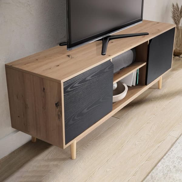 Rootz Lowboard 150 cm TV-skab - Underholdningsenhed - Mediekonsol - Moderne design - Kontrasterende farver - Rummelig opbevaring - 150 cm x 55 cm x 40
