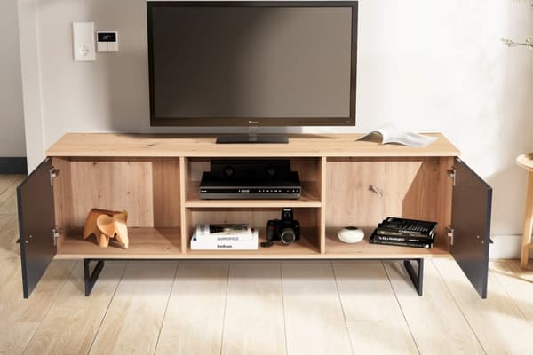 Rootz Lowboard 150 cm TV-skab - Underholdningsenhed - Mediekonsol - Moderne design - Rummelig opbevaring - Kontrasterende farver - 150 cm x 40 cm x 55