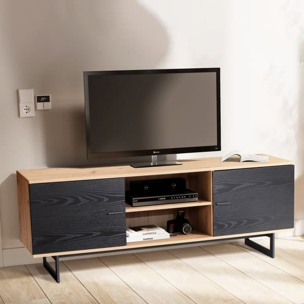 Rootz Lowboard 150 cm TV-skab - Underholdningsenhed - Mediekonsol - Moderne design - Rummelig opbevaring - Kontrasterende farver - 150 cm x 40 cm x 55