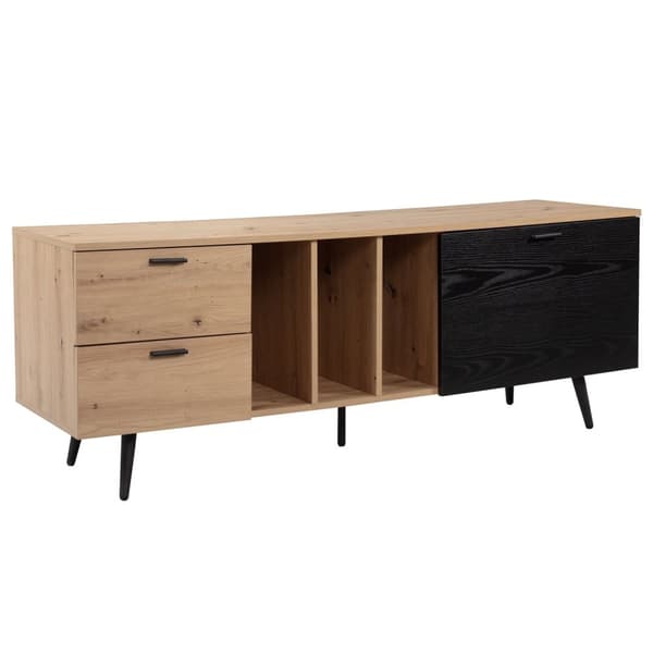 Rootz Lowboard 150 cm TV-bänk - TV-skåp - Underhållningsenhet - Modern ekdesign - Rymlig förvaring - Hållbar konstruktion - 150 cm x 55 cm x 40 cm