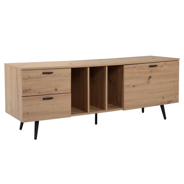 Rootz Lowboard 150 cm TV-bänk - TV-skåp - Underhållningsenhet - Ekfinish - Rymlig förvaring - Modern design - Hållbar konstruktion - 150cm x 55cm x 40