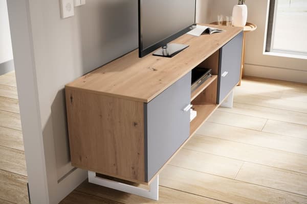 Rootz Lowboard 150 cm TV-kaappi - Viihdeyksikkö - Mediakonsoli - Moderni muotoilu - Tilava säilytystila - Kestävä rakenne - 150 cm x 40 cm x 55 cm