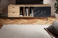 Miniatyrbillede 3 af 6: Rootz Lowboard 150 cm TV-skab - TV-stativ - Marmor Sort Design - Moderne Stil - Rummelig opbevaring - Holdbar konstruktion - 150 cm x 55 cm x 40 cm