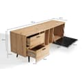 Miniatyrbillede 4 af 6: Rootz Lowboard 150 cm TV-skab - TV-stativ - Marmor Sort Design - Moderne Stil - Rummelig opbevaring - Holdbar konstruktion - 150 cm x 55 cm x 40 cm