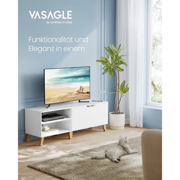 Rootz White Chipboard TV-skåp - Nöjescenter - Mediakonsol - Rymlig förvaring - Robust konstruktion - Modern design - 40cm x 140cm x 50cm