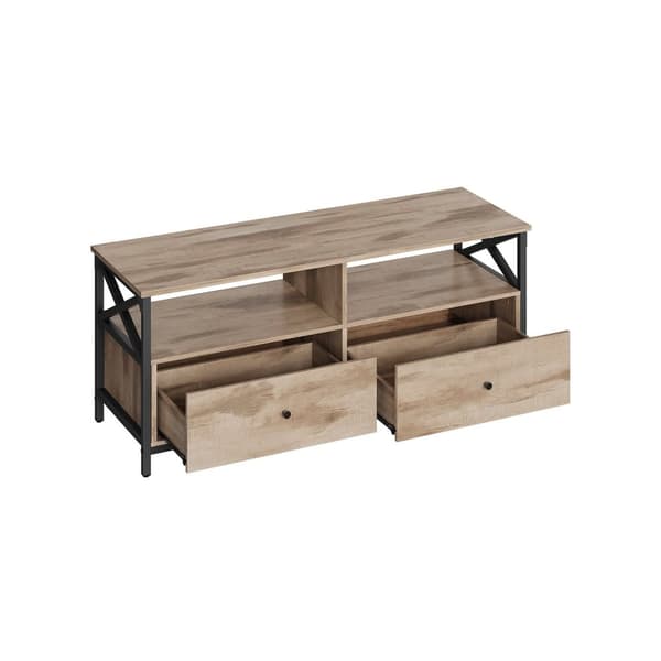 Rootz TV-bänk - Nöjescenter - Mediakonsol - Spånskiva stål - 40 cm x 120 cm x 50 cm - Ek Brun-Svart - 25,6 kg - 40 kg Bordsskiva Kapacitet - 91 kg Tot
