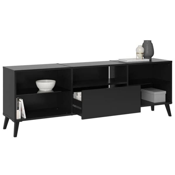 Lowboard TV/Hifi-möbler - Svart dekor - L153,5 x H52 x D31,5 cm - Tillverkad i Tyskland