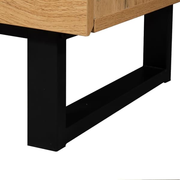 180cm TV-bänk i industriell stil med träkorn - Naturell