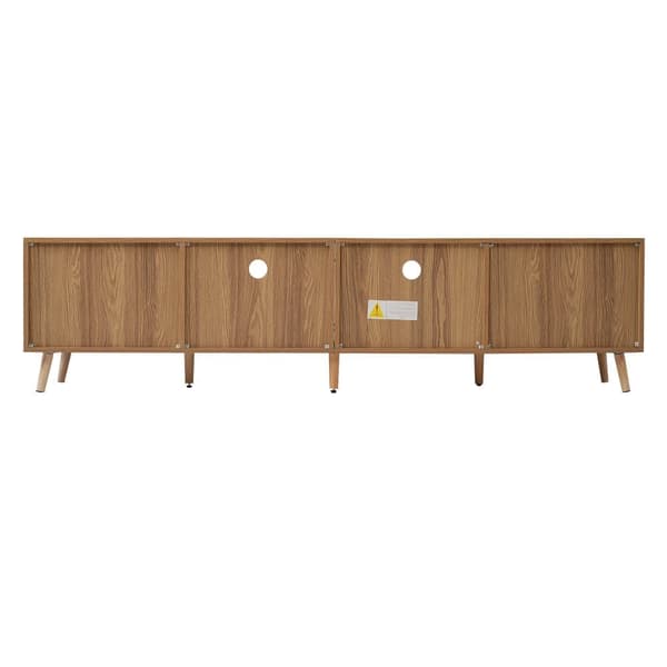 200cm MDF TV-kaappi - 2 ovea ja 2 lokeroa - maalaistyyli - luonnollinen