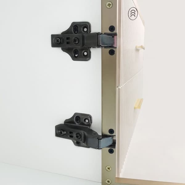 Skandinavisk TV skab 170cm med LED - 4 skuffer - marmoreffekt finer - Hvid