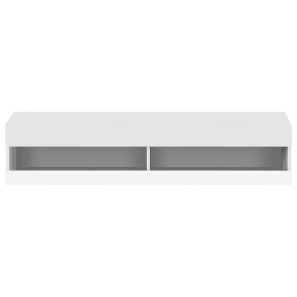 140cm ophængt tv-skab med LED - hvid