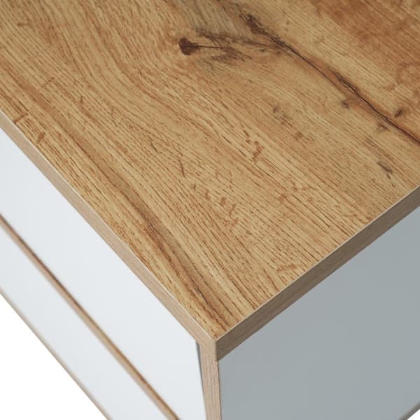 175cm TV-möbel med 5 dörrar och 2 fack för vardagsrummet - modern stil - natur & vit