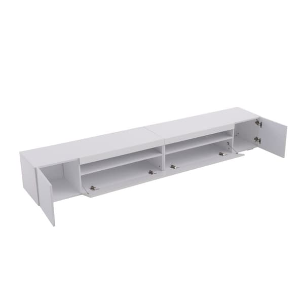 240cm TV-bänk med variabel LED - modern stil - Vit