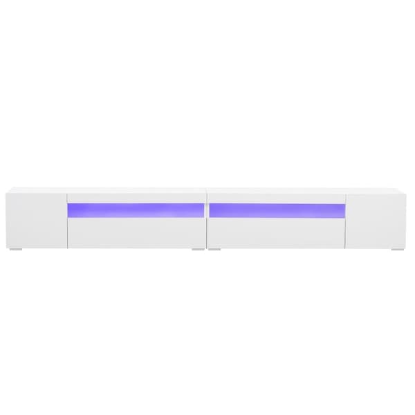 240cm TV-bänk med variabel LED - modern stil - Vit