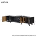 Miniatyrbild 6 av 11: 200 cm TV-möbel - lämplig för 90" TV-apparater - med stort förvaringsutrymme - Svart