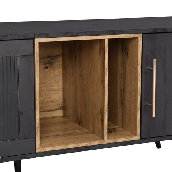 200 cm TV-möbel - lämplig för 90" TV-apparater - med stort förvaringsutrymme - Svart