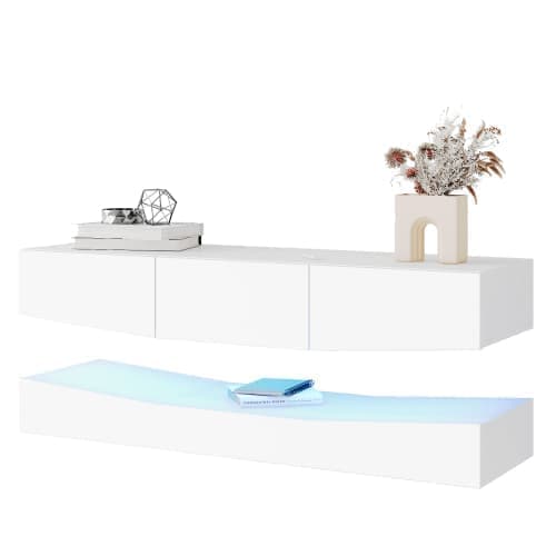 180cm ripustettu TV-kaappi LED - 3 laatikkoa - valkoinen