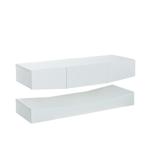 180cm ripustettu TV-kaappi LED - 3 laatikkoa - valkoinen