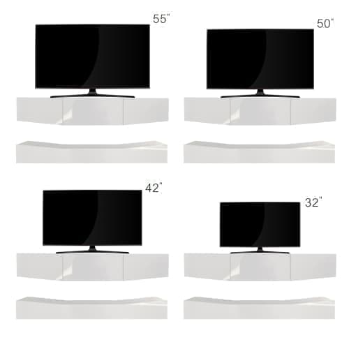 180cm ripustettu TV-kaappi LED - 3 laatikkoa - valkoinen