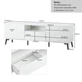 Miniatyrbillede 5 af 11: Moderne skandinavisk tv-stativ 170cm til 70" TV - 2 døre 1 kasse 1 niche - hvid