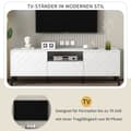 Miniatyrbillede 10 af 11: Moderne skandinavisk tv-stativ 170cm til 70" TV - 2 døre 1 kasse 1 niche - hvid